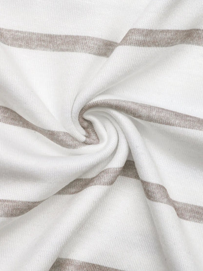 Casual Striped Long Sleeve Color Block T-Shirt