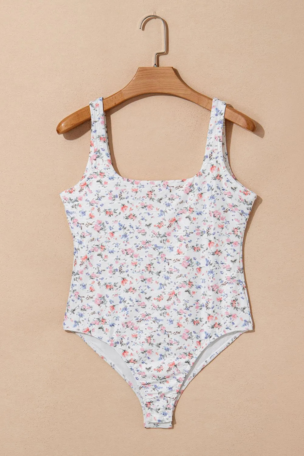 Floral Textured Square Neck Sleeveless Bodysuit