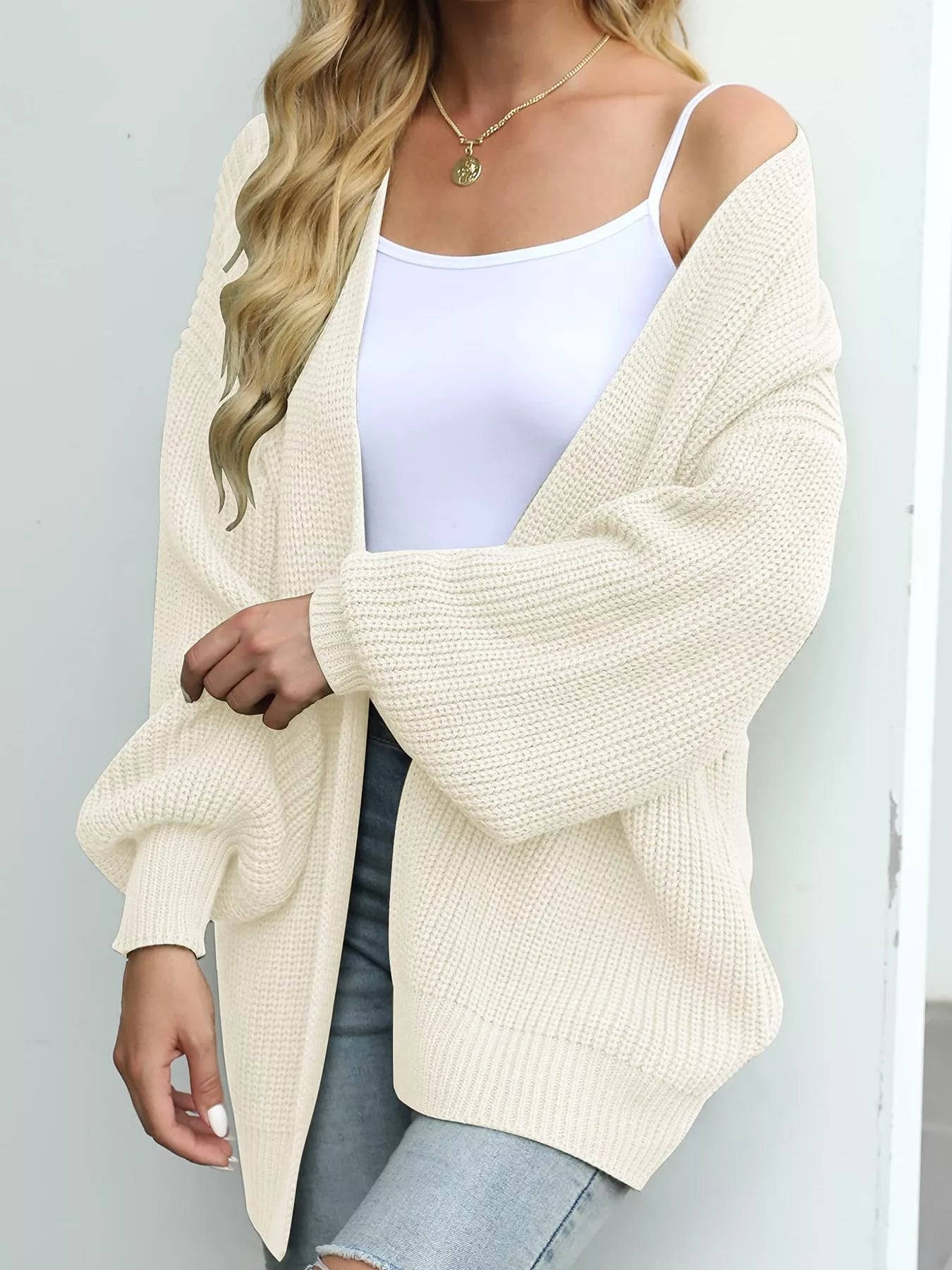 Oversized Chunky Knit Open Front Cardigan