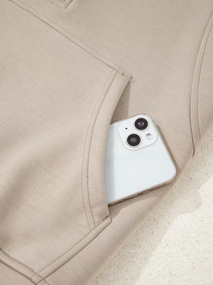 Half Zip Long Sleeve Hoodie and Pants 2pcs Outfit