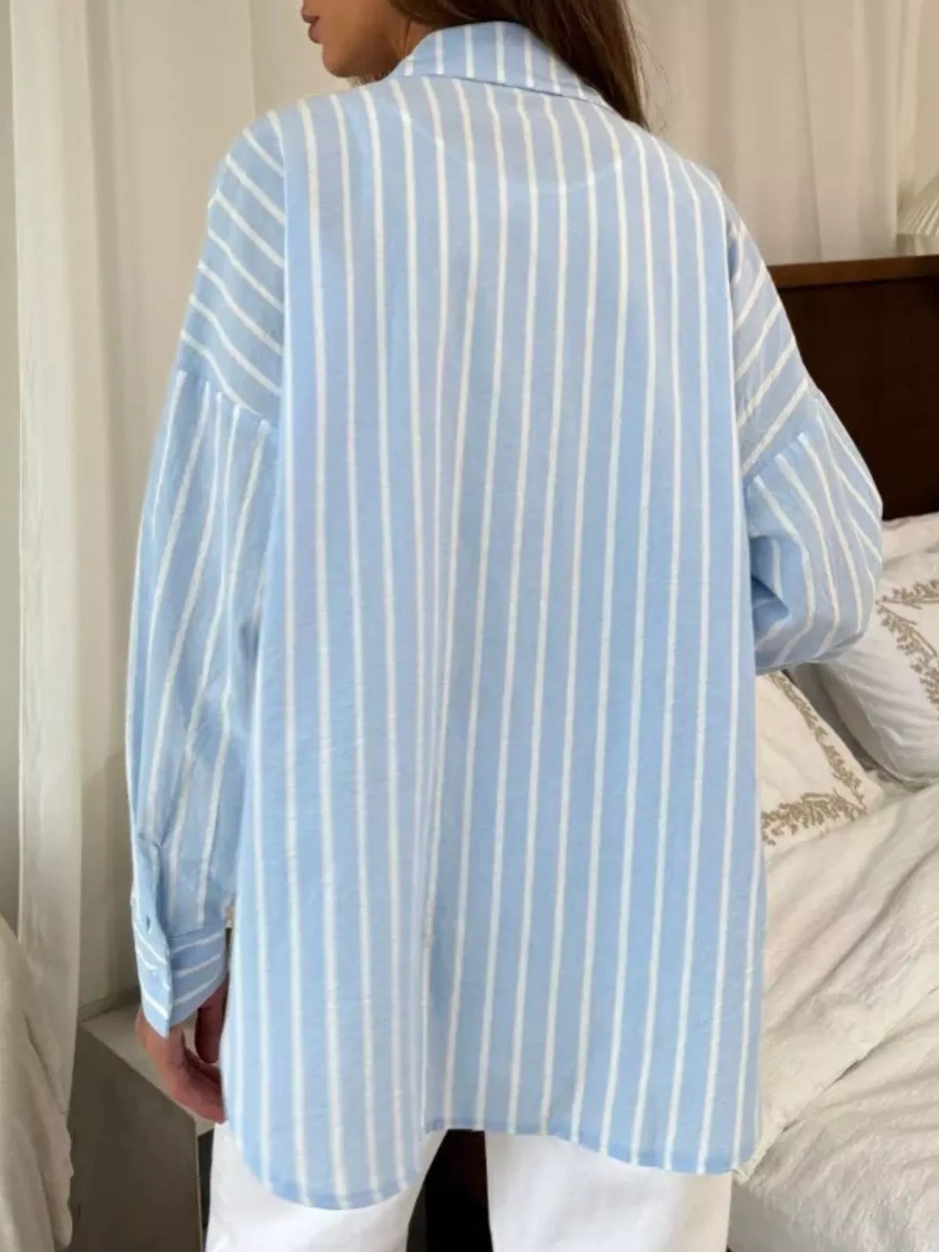 Striped Oversized Button-Down Shirt