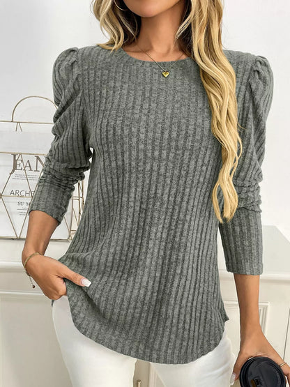 Round Neck Puff Sleeve T-Shirt