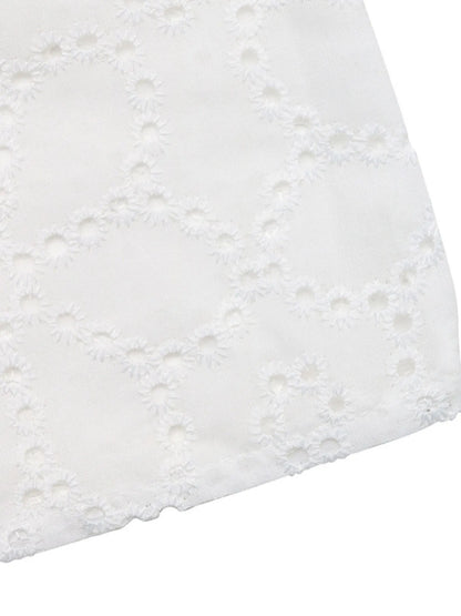 Eyelet Cutout Off-Shoulder Blouse