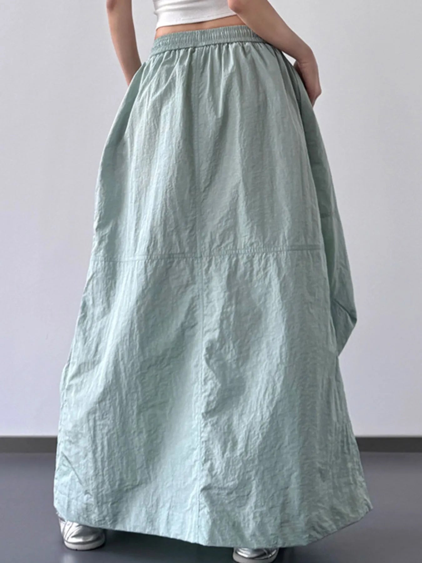 Drawstring Maxi Skirt