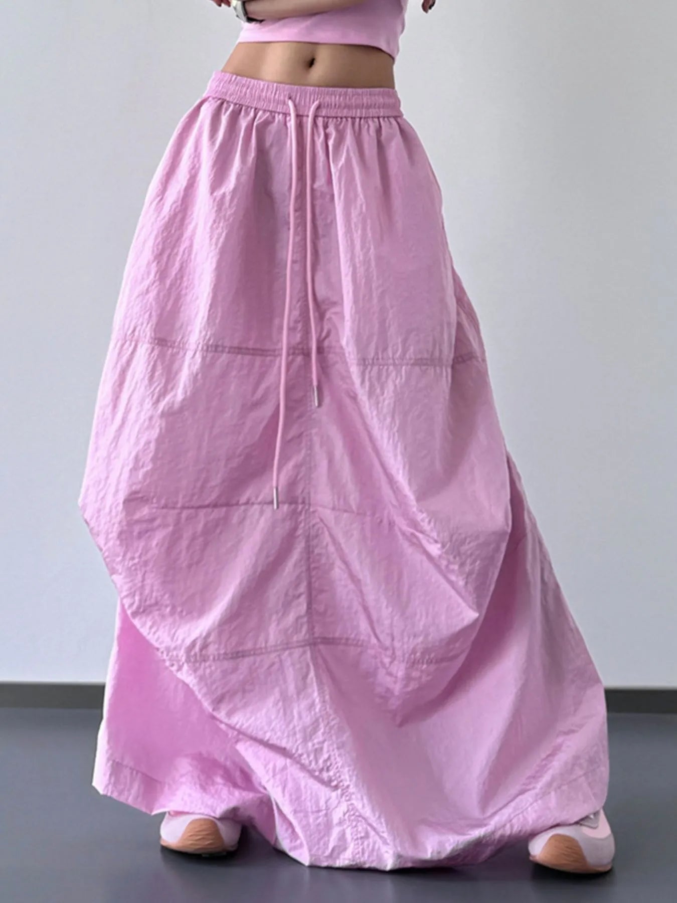 Drawstring Maxi Skirt