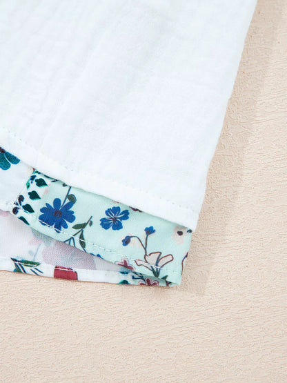 Mesh Patched Color Block Half Button Blouse