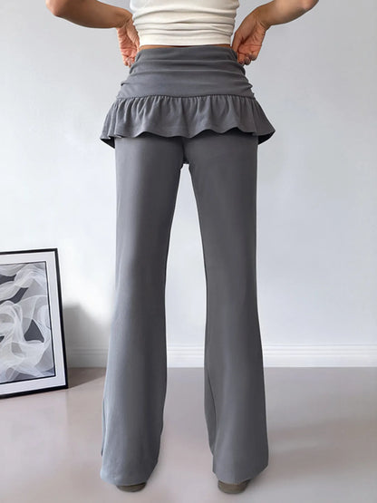 High-Waisted Ruffle Pants