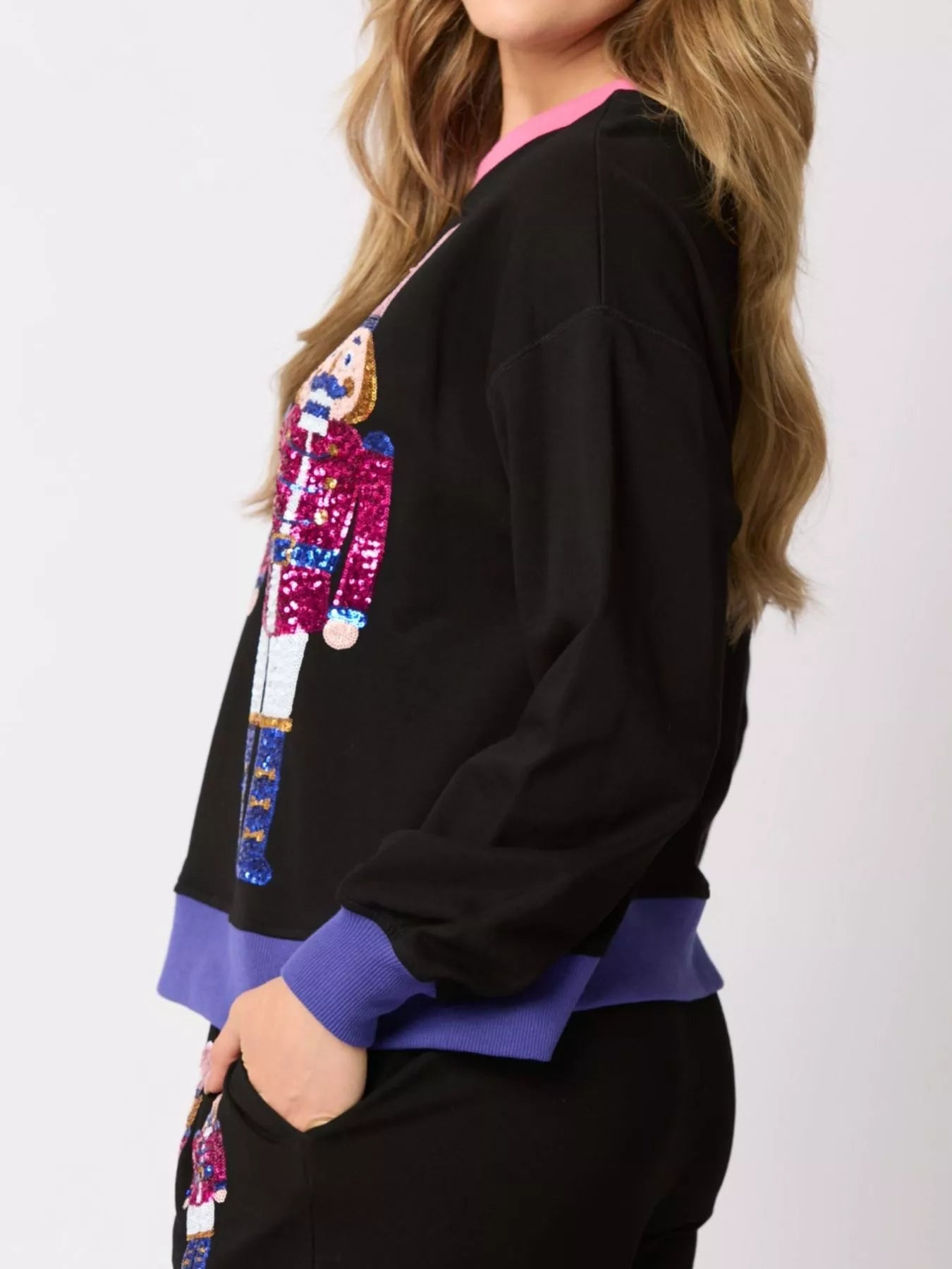 Nutcracker Contrast Trim Sweatshirt and Pants Set