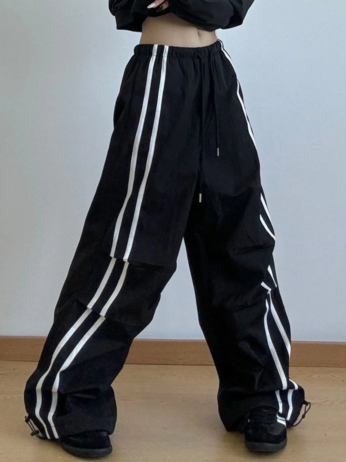 Side Stripes Wide Leg Pants