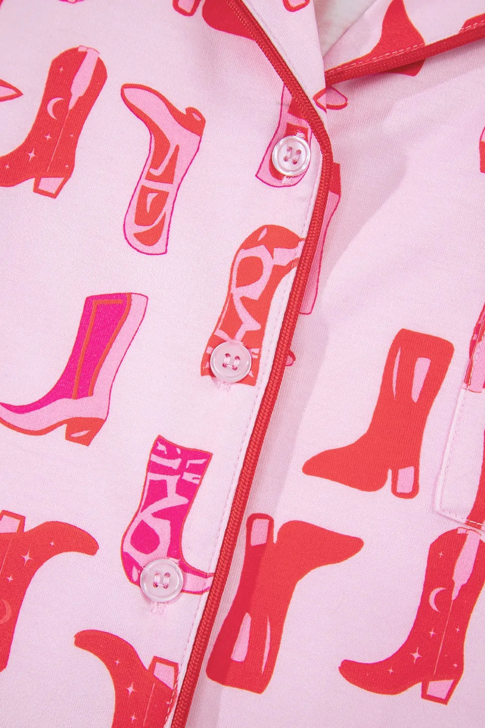 Cowgirl Boots Printed Shirt and Shorts Set