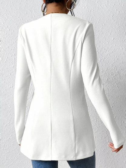 One Button Long Sleeve Blazer