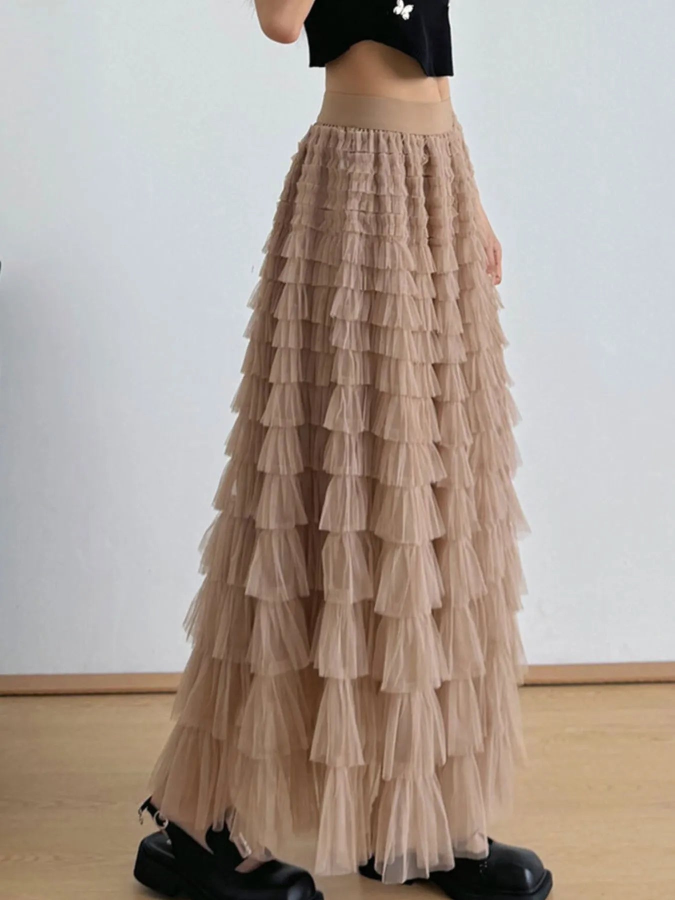 Tiered Tulle Maxi Skirt
