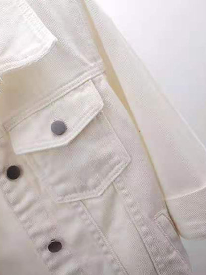 Full Size Cropped Denim Jacket Plus Size