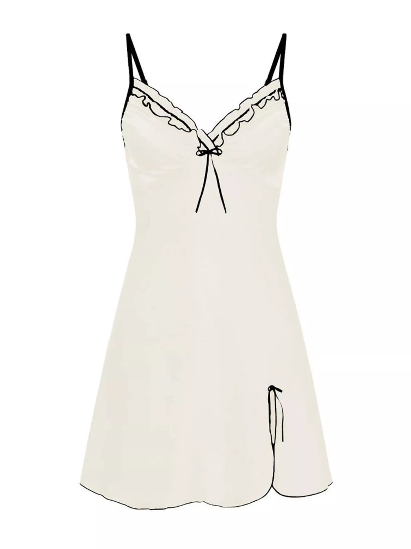 Full Size Satin Lace Trimmed Mini Slip Dress Plus Size White