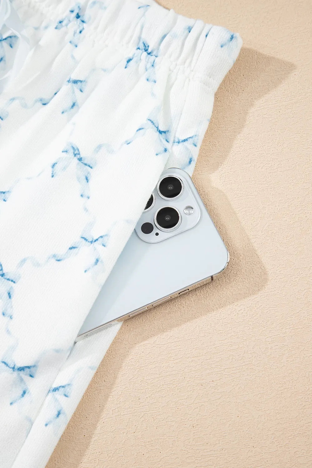 Printed Round Neck Top and Shorts Two-Piece Lounge Set