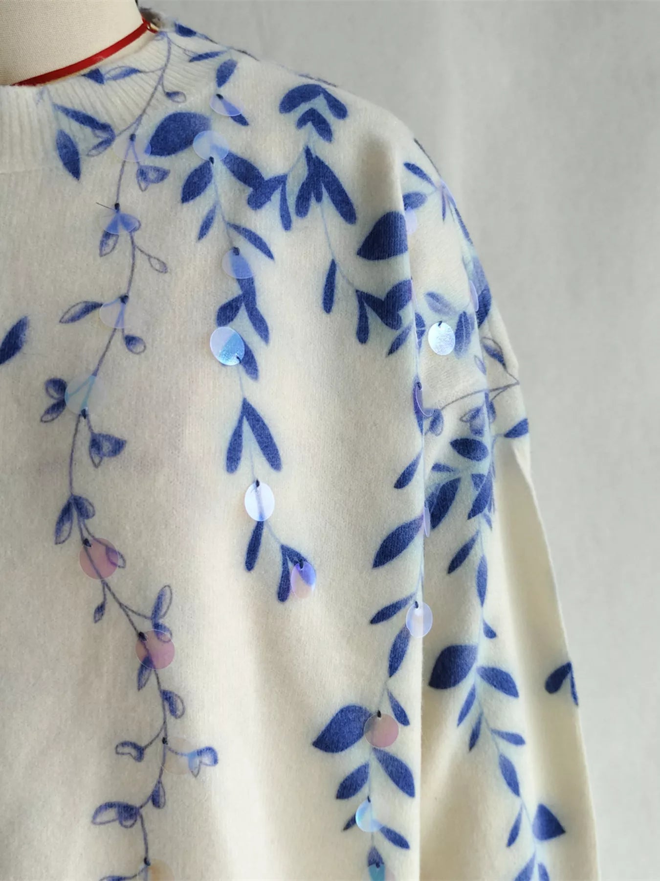 Sequin Crew Neck Long Sleeve Sweater