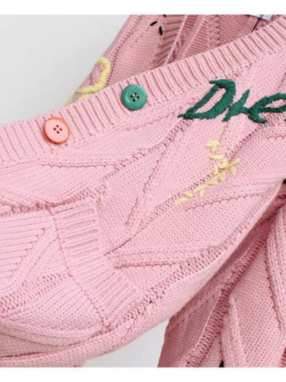 Cable Knit Button Up Cardigan