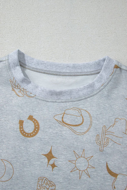 Printed T-Shirt and Elastic Waist Shorts Set