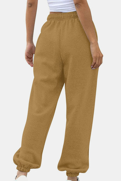 Elastic Waist Joggers with Pockets Olive