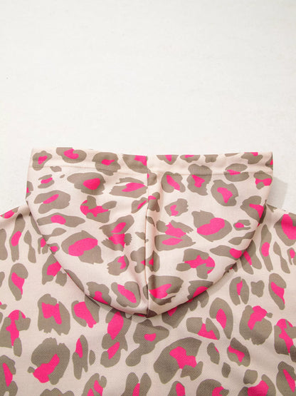 Leopard Print Zip-Up Hoodie