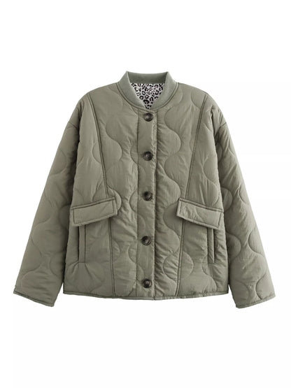 Quilted Button-Down Lightweight Jacket