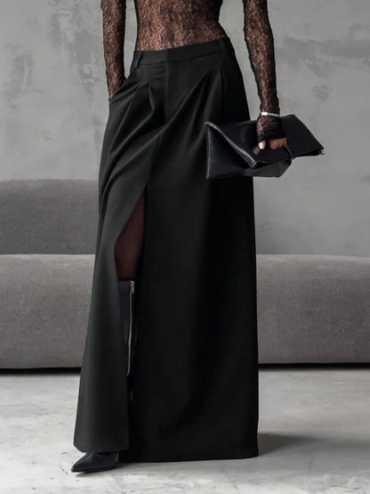Slit Maxi Skirt Black