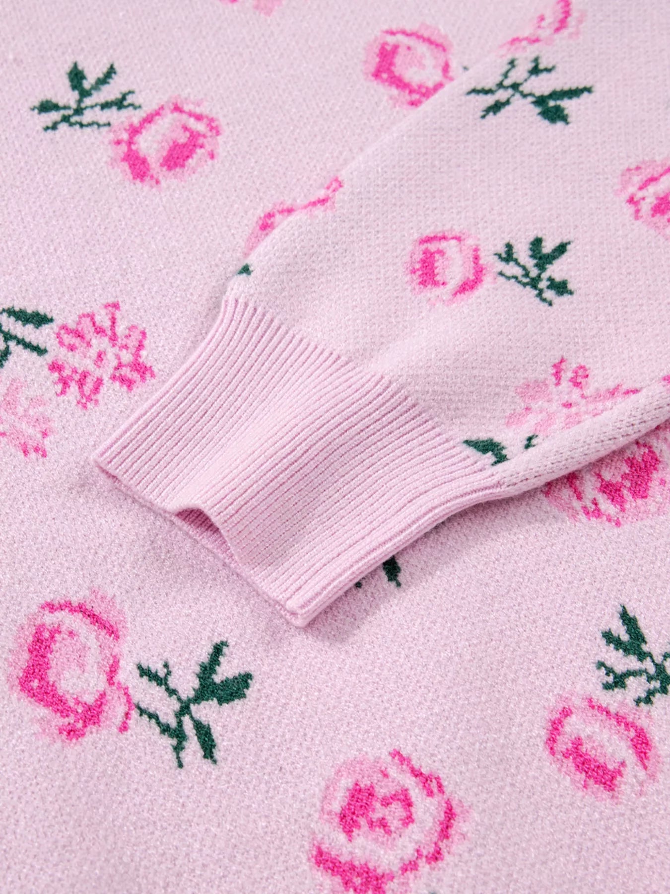 Floral Drop Shoulder Cropped Sweater