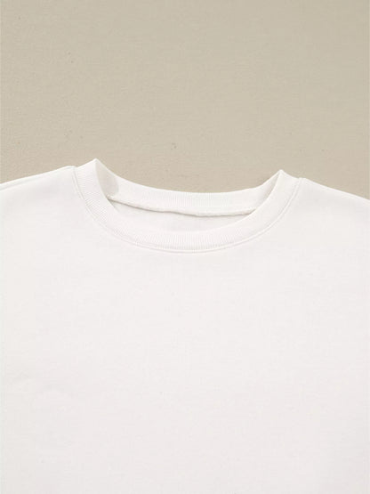 Color Block Patchwork Drop Shoulder Pullover and Shorts Set