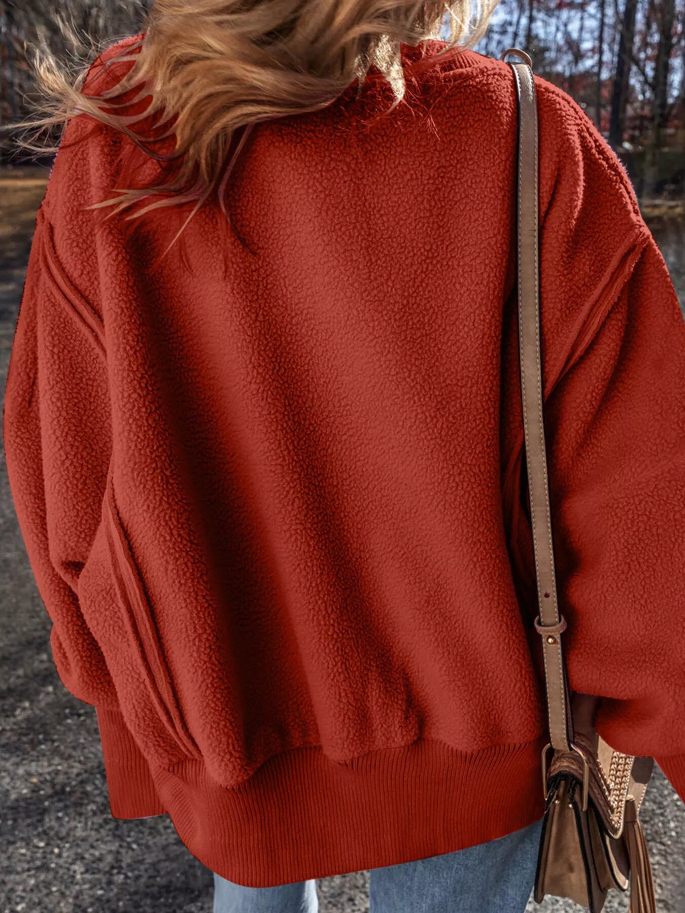 Round Neck Dropped Shoulder Sweatshirt