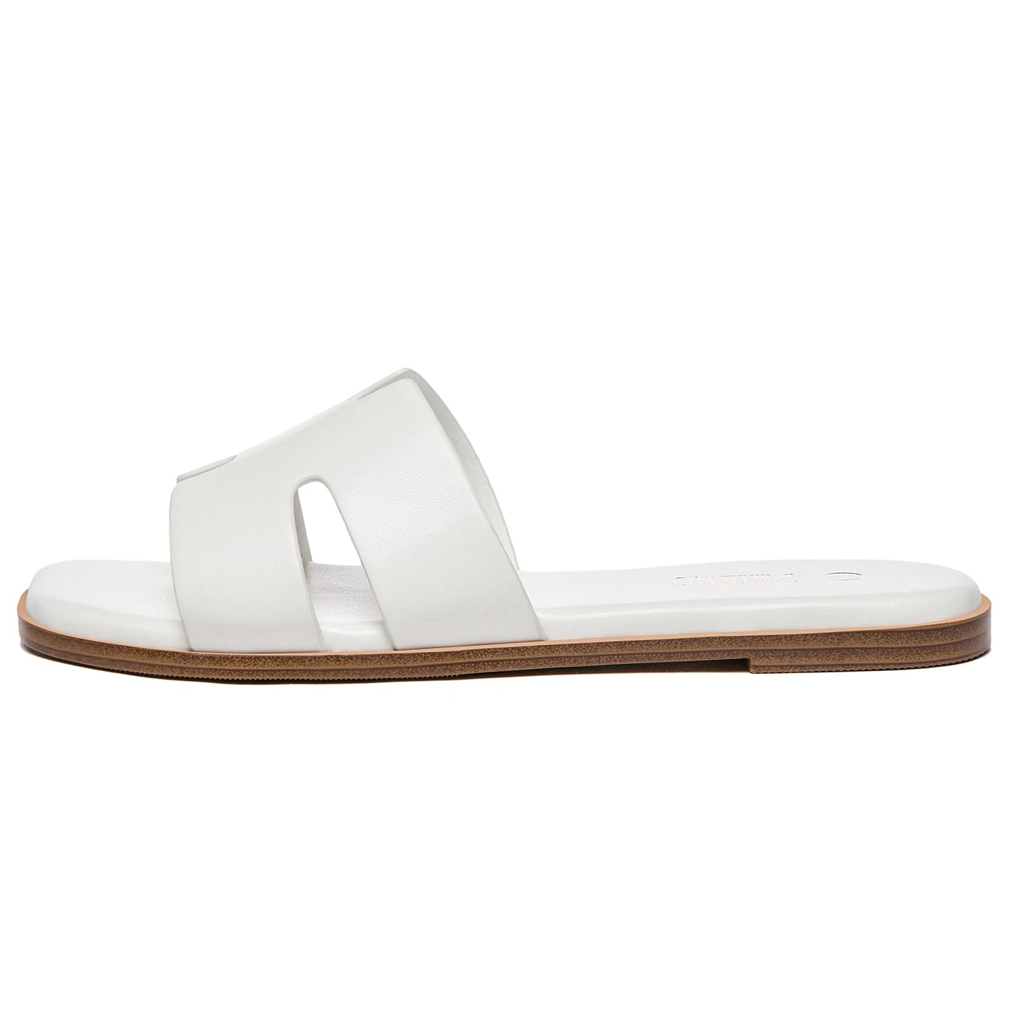 Women's Dressy Flat Sandals - Comfortable Slip On Leather Slide Sandals