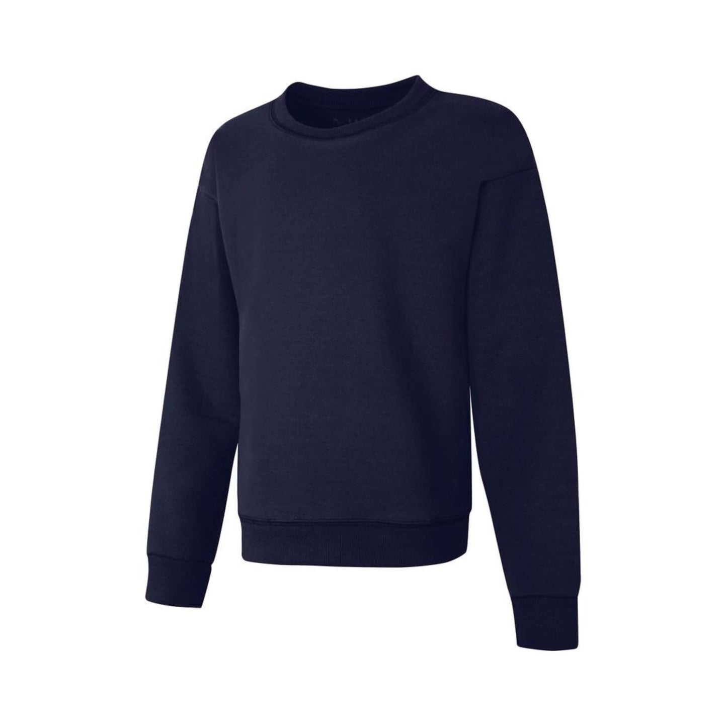 Girls Crewneck Sweatshirt - Soft Midweight Fleece Pullover EcoSmart Navy