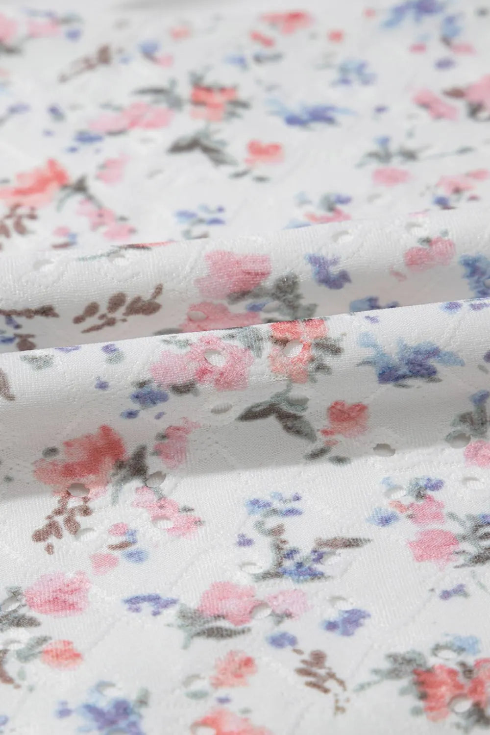 Floral Textured Square Neck Sleeveless Bodysuit