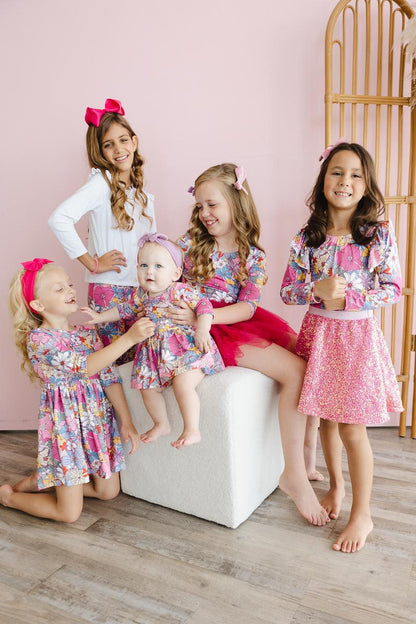 Mauve What's Up Buttercup 3/4 Sleeve Pocket Twirl Dress