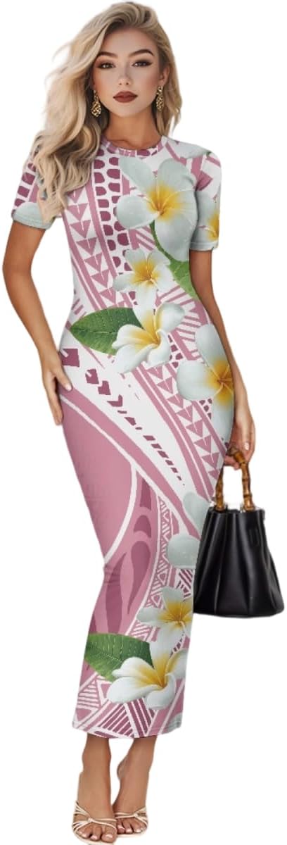 Women's Jamaican Flag Bodycon Midi Dress Short Sleeve