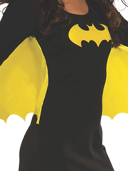 Batgirl Costume Dress - Women's DC Superhero Outfit with Yellow Logo
