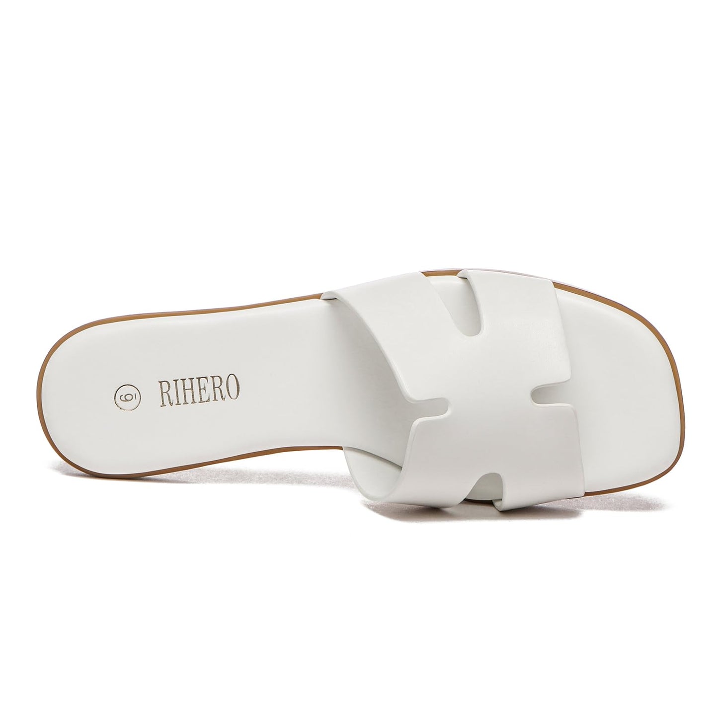 Women's Dressy Flat Sandals - Comfortable Slip On Leather Slide Sandals