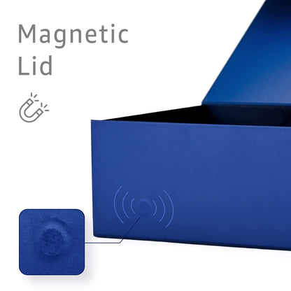 Gift Boxes with Lids 2 Pack - Magnetic Closure with Ribbon, Card, Filler & Sticker