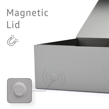 Gift Boxes with Lids 2 Pack - Magnetic Closure with Ribbon, Card, Filler & Sticker