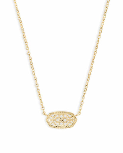 Kendra Scott Elisa Pendant Necklace - 14k Gold Plated Delicate Fashion Jewelry for Women GOLD - FILIGREE METAL