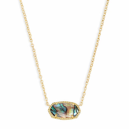 Kendra Scott Elisa Pendant Necklace - 14k Gold Plated Delicate Fashion Jewelry for Women GOLD - ABALONE SHELL