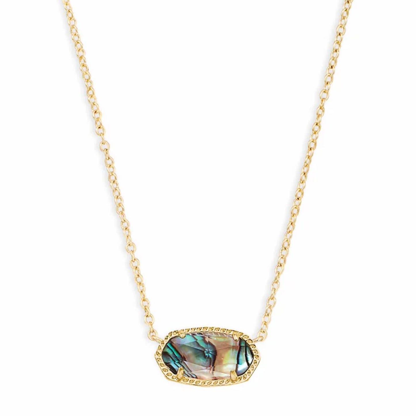 Kendra Scott Elisa Pendant Necklace - 14k Gold Plated Delicate Fashion Jewelry for Women GOLD - ABALONE SHELL