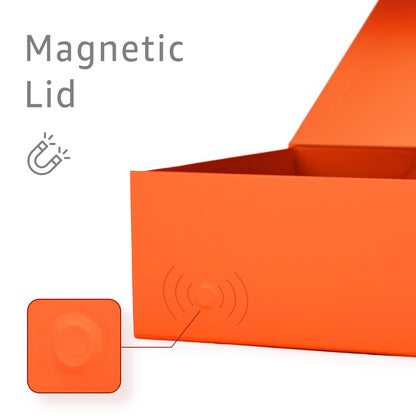 Gift Boxes with Lids 2 Pack - Magnetic Closure with Ribbon, Card, Filler & Sticker