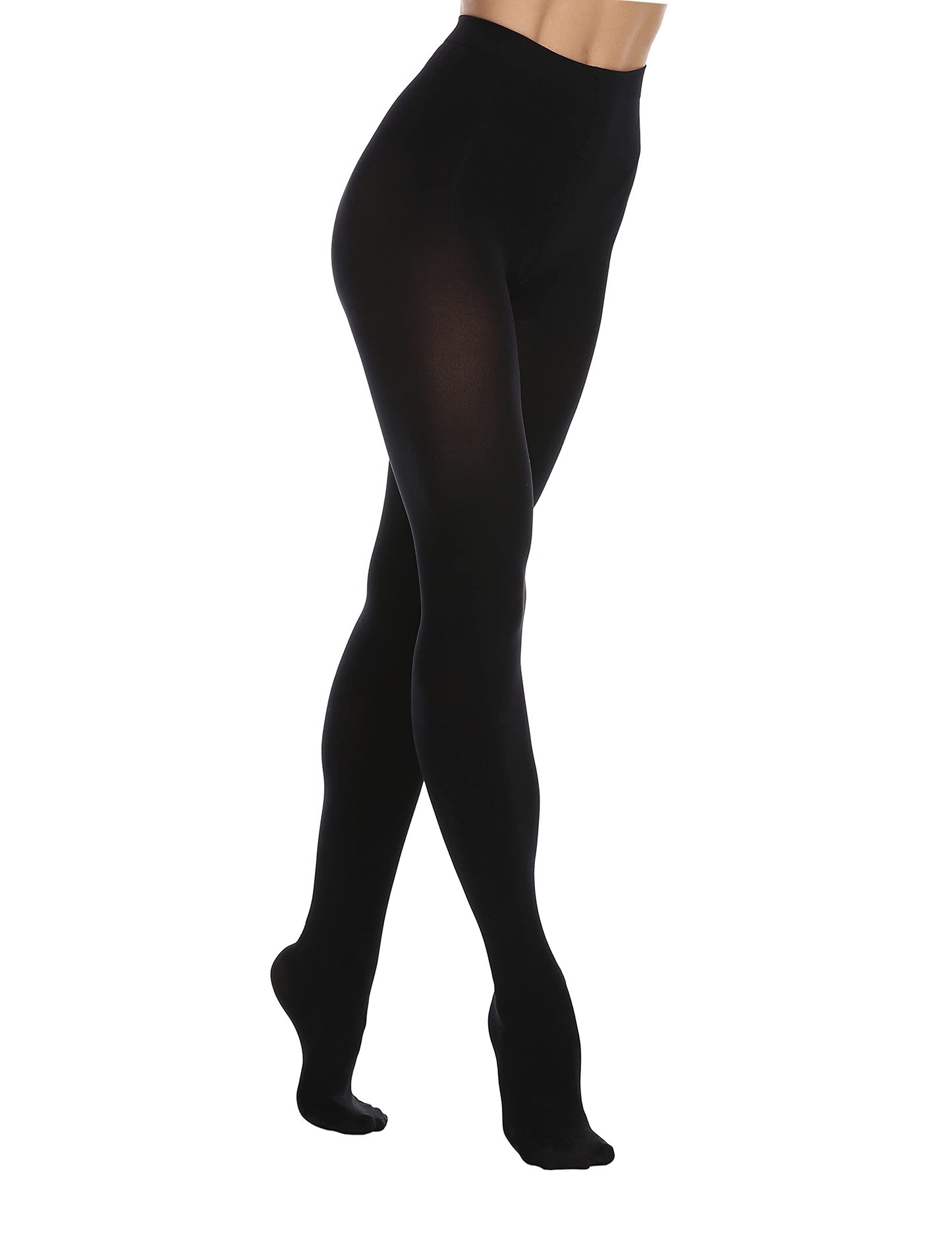 Women's 80 Den Opaque Tights - Soft Microfiber Pantyhose with 3D Stretch Technology