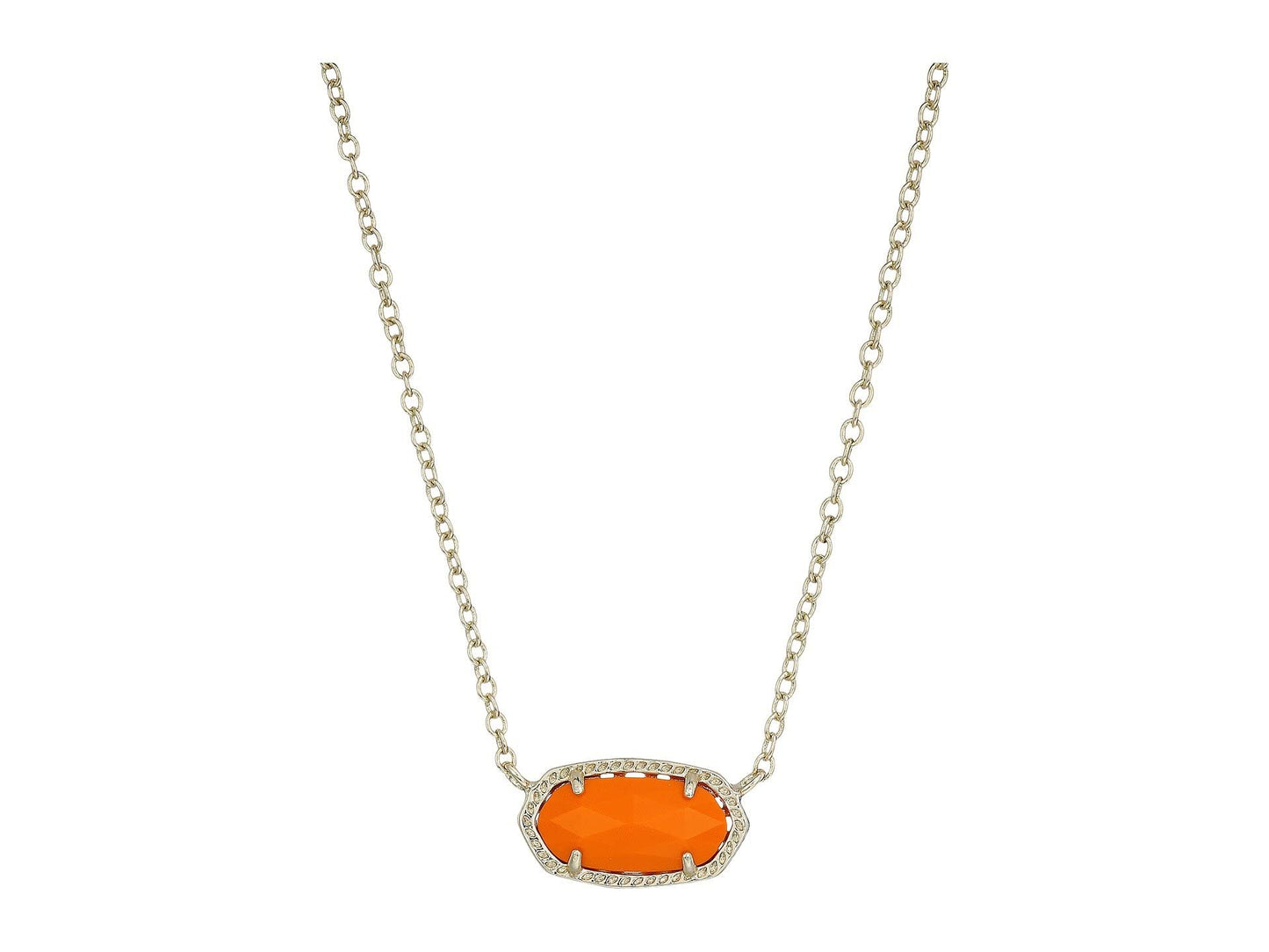Kendra Scott Elisa Pendant Necklace - 14k Gold Plated Delicate Fashion Jewelry for Women GOLD - ORANGE