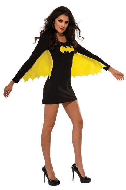 Batgirl Costume Dress - Women's DC Superhero Outfit with Yellow Logo Large
