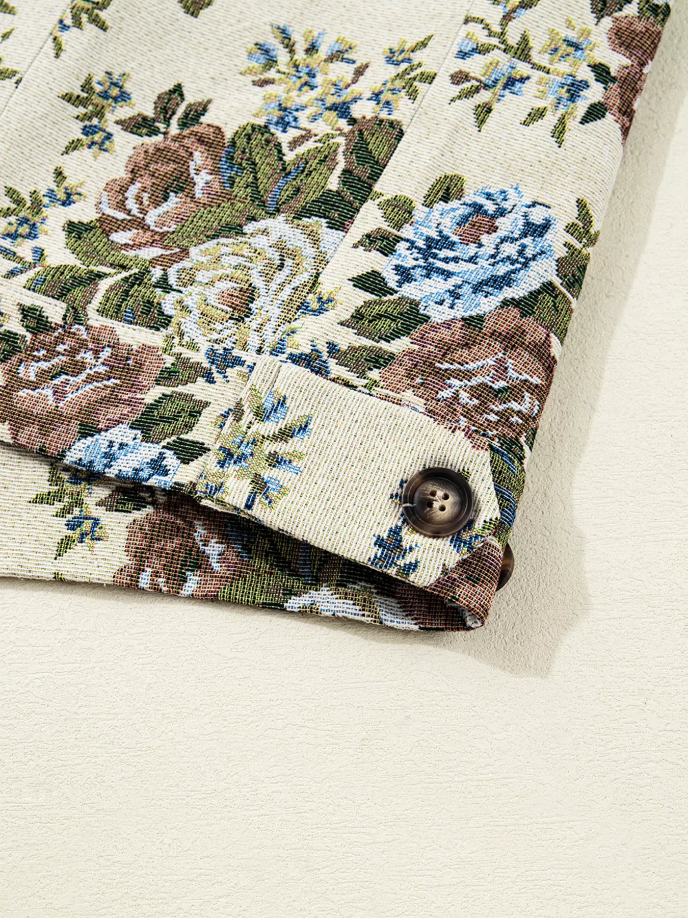 Floral Print Zip Up Contrast Collared Jacket