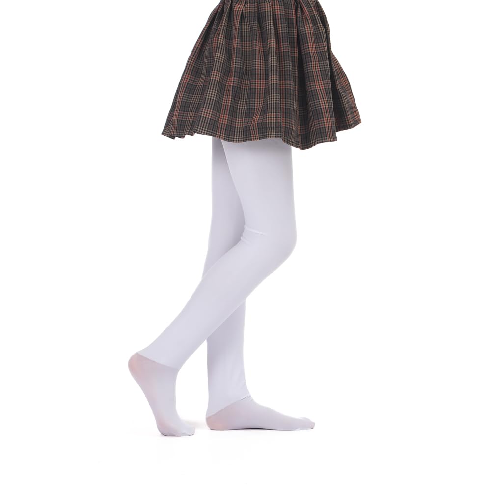 Girls Winter Fleece Lined Tights - Warm Thick Dance Tights for Kids