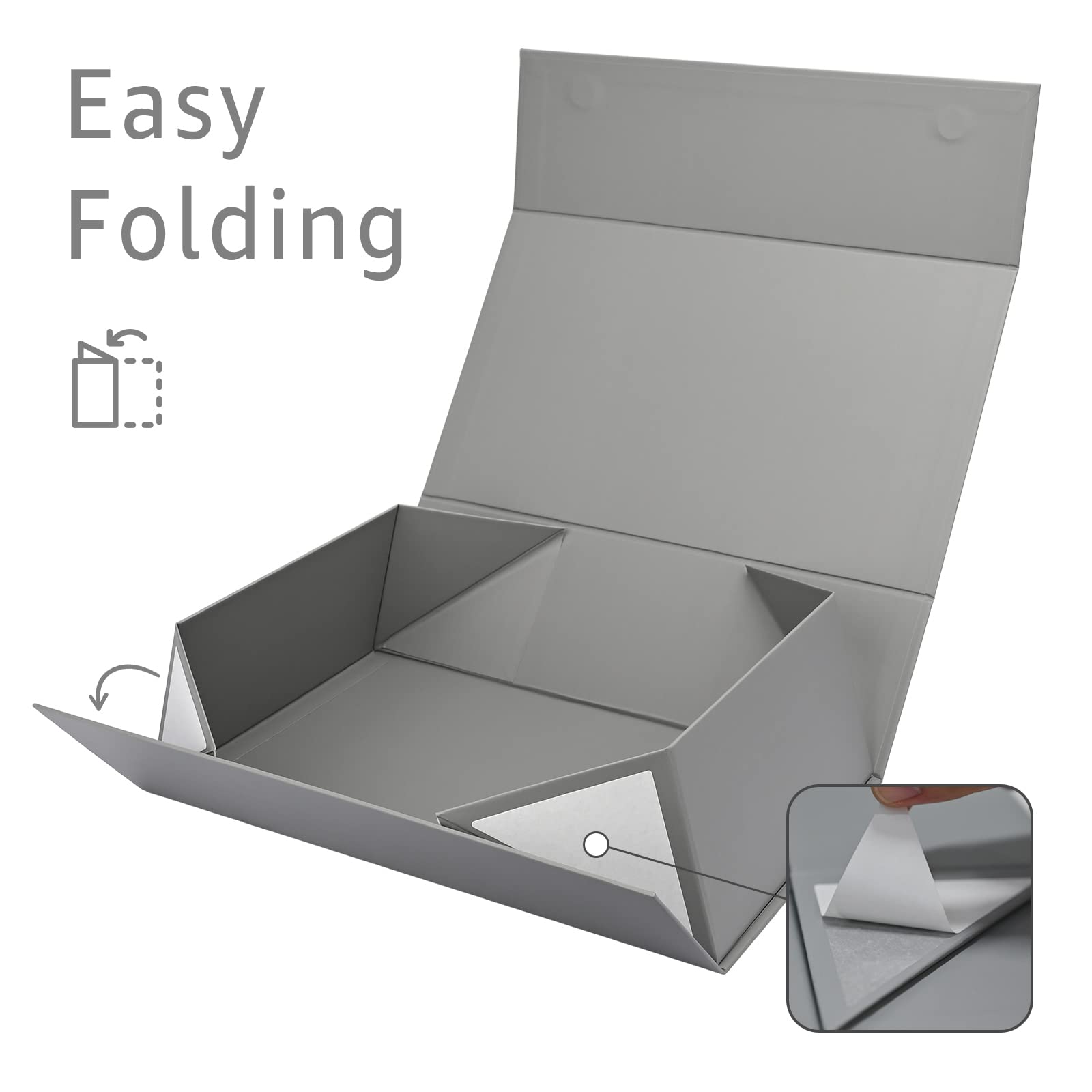 Gift Boxes with Lids 2 Pack - Magnetic Closure with Ribbon, Card, Filler & Sticker