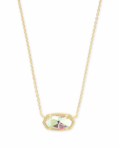 Kendra Scott Elisa Pendant Necklace - 14k Gold Plated Delicate Fashion Jewelry for Women GOLD - DICHROIC GLASS