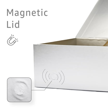 Gift Boxes with Lids 2 Pack - Magnetic Closure with Ribbon, Card, Filler & Sticker